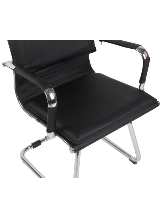 Silla de visita Bedford de piel sintética, negro