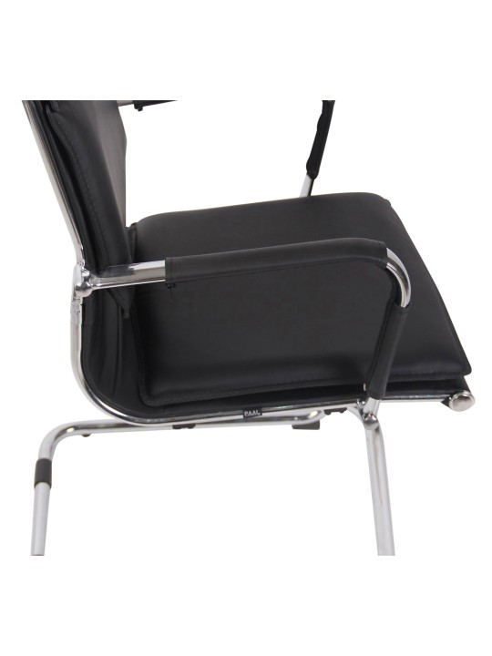 Silla de visita Bedford de piel sintética, negro