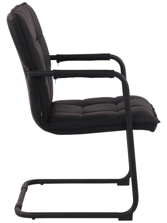 Silla de visita Gandia piel auténtica, negro