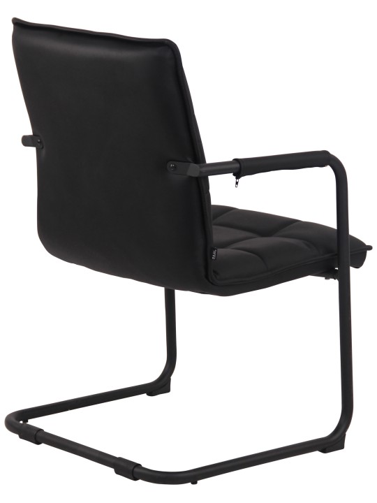 Silla de visita Gandia piel auténtica, negro