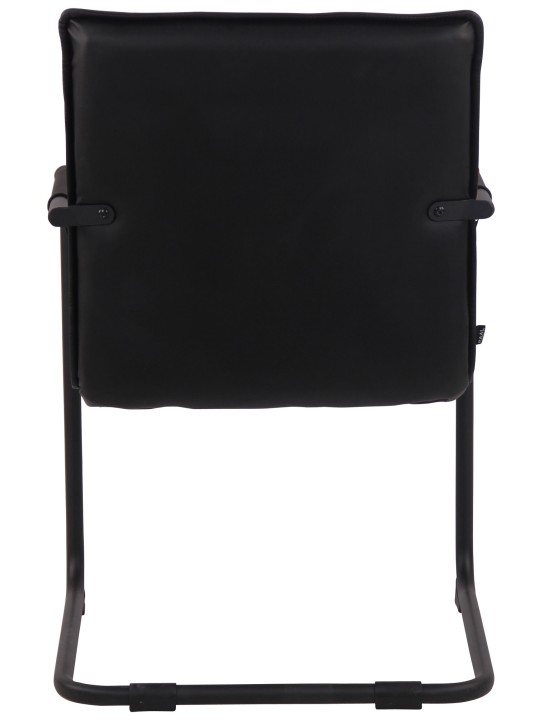 Silla de visita Gandia piel auténtica, negro