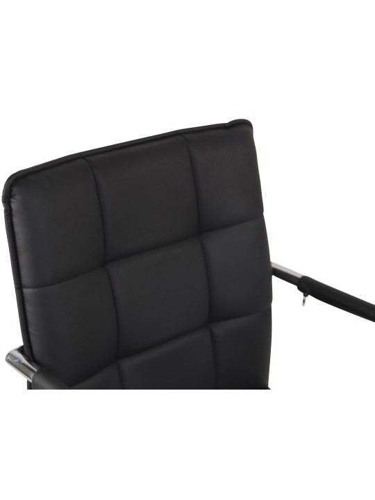 Silla de visita Gandia polipiel cromada, negro