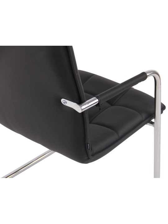 Silla de visita Gandia polipiel cromada, negro