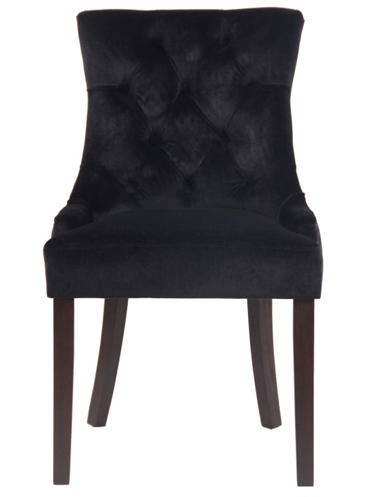 Juego de 4 sillas de comedor Aberdeen terciopelo antiguo, negro