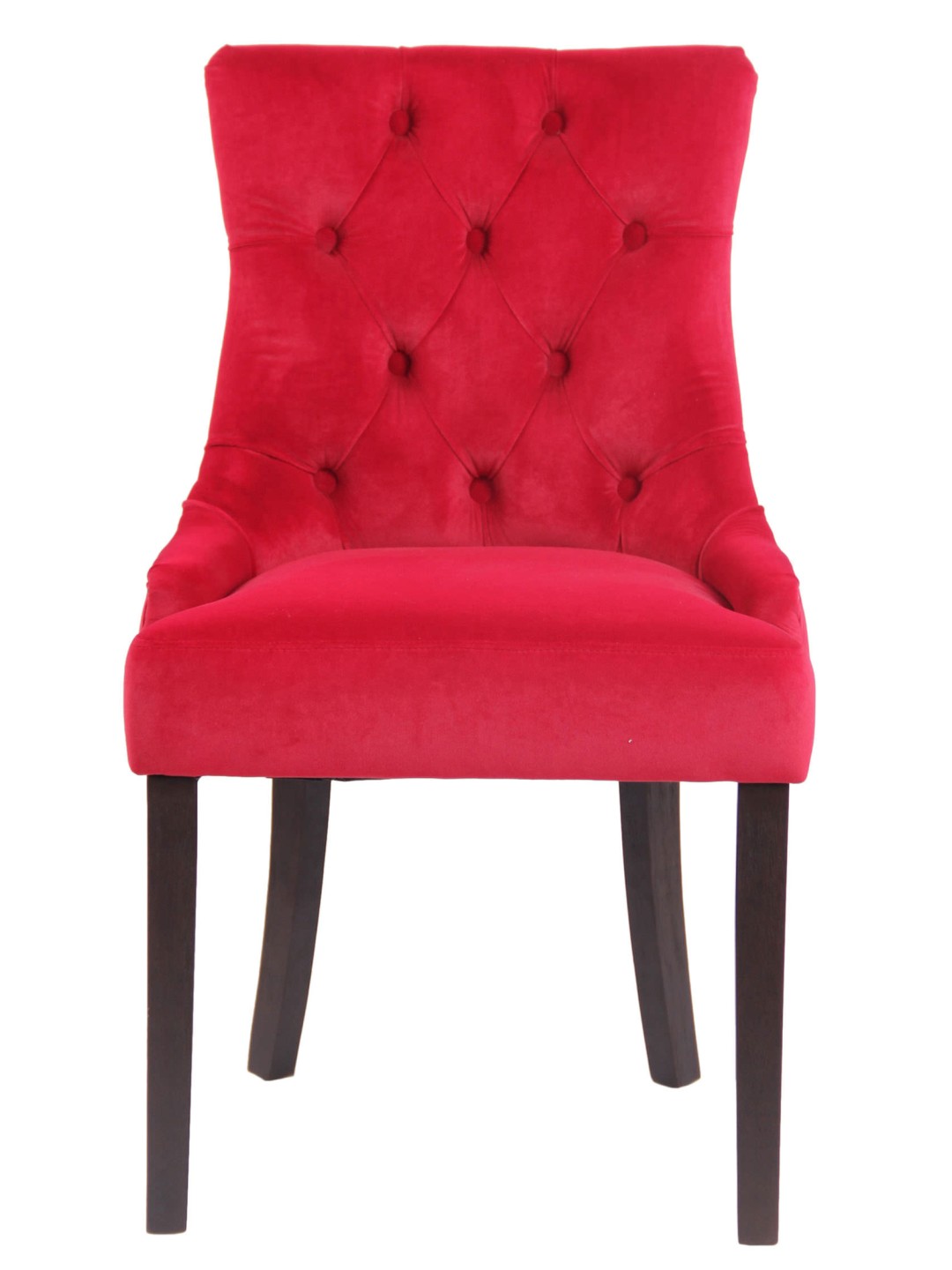 Juego de 4 sillas de comedor Aberdeen terciopelo antiguo, rojo