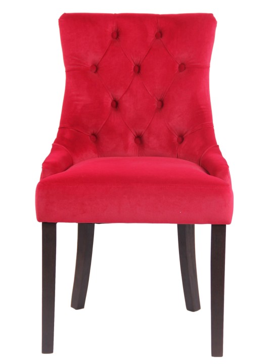 Juego de 4 sillas de comedor Aberdeen terciopelo antiguo, rojo