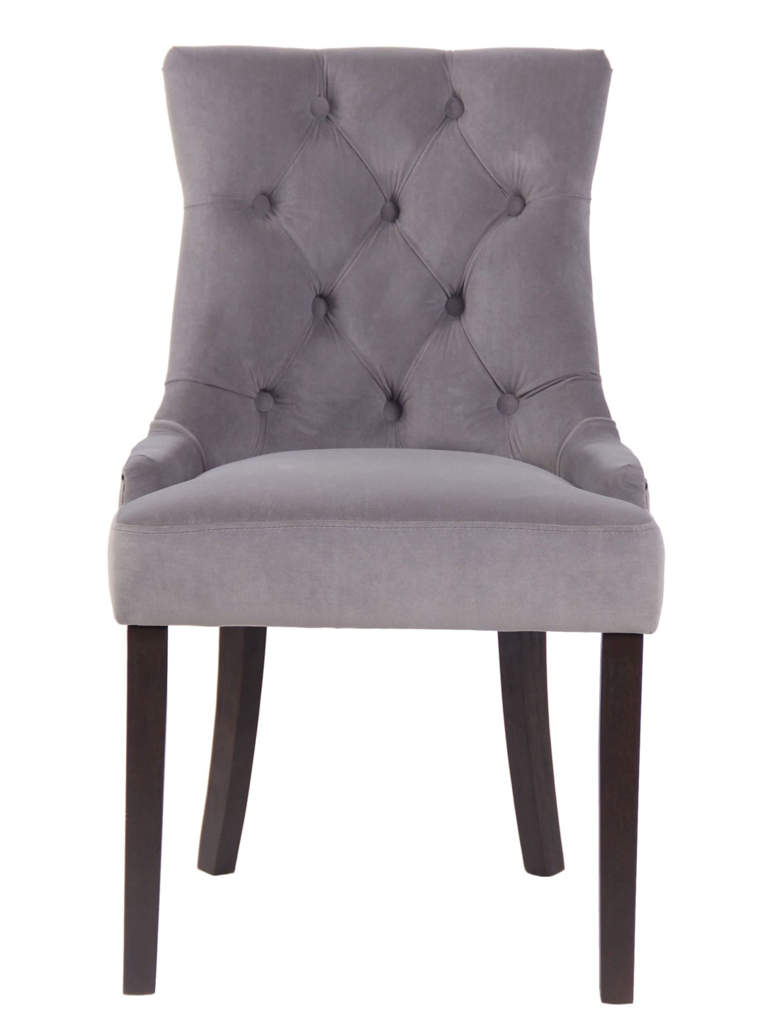 Juego de 4 sillas de comedor Aberdeen terciopelo antiguo, gris