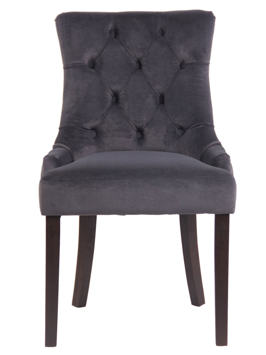 Juego de 4 sillas de comedor Aberdeen terciopelo antiguo, gris oscuro