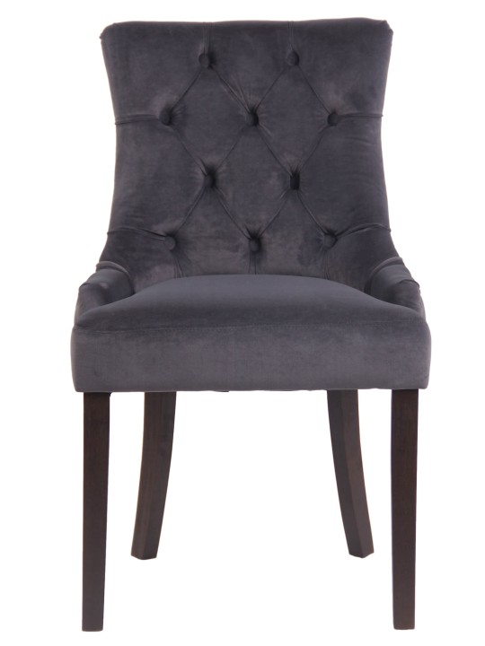 Juego de 4 sillas de comedor Aberdeen terciopelo antiguo, gris oscuro