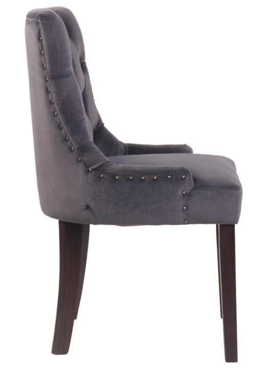 Juego de 4 sillas de comedor Aberdeen terciopelo antiguo, gris oscuro