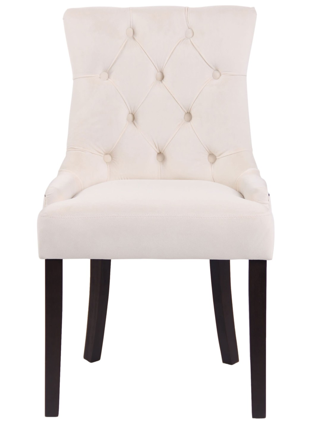 Juego de 4 sillas de comedor Aberdeen terciopelo antiguo, crema