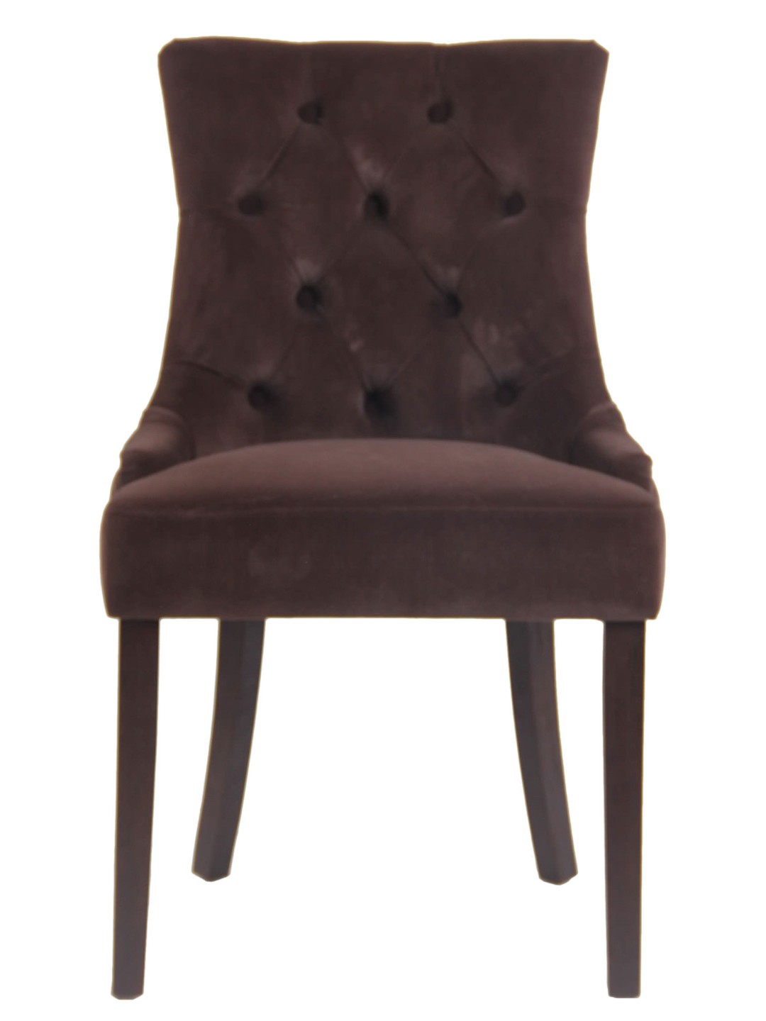 Juego de 4 sillas de comedor Aberdeen terciopelo antiguo, marrón