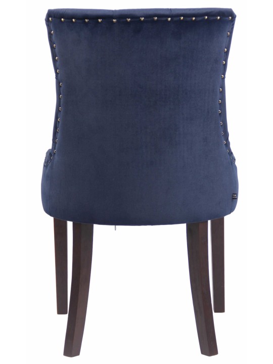 Juego de 4 sillas de comedor Aberdeen terciopelo antiguo, azul