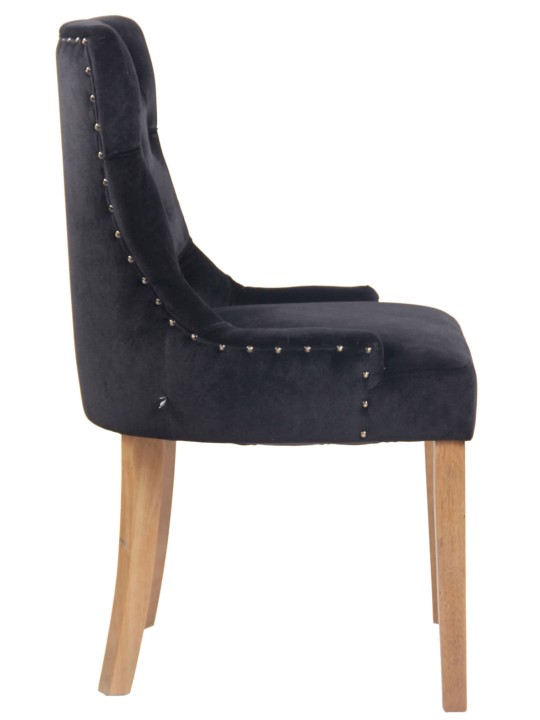 Juego de 4 sillas de comedor Aberdeen terciopelo antiguo-claro, negro