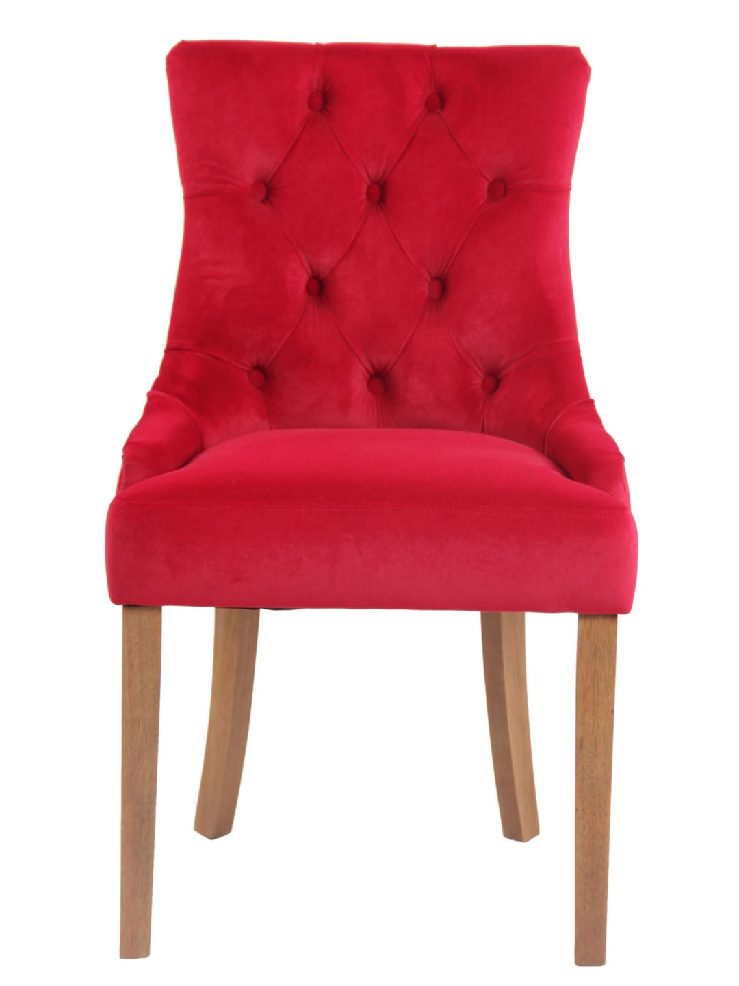 Juego de 4 sillas de comedor Aberdeen terciopelo antiguo-claro, rojo