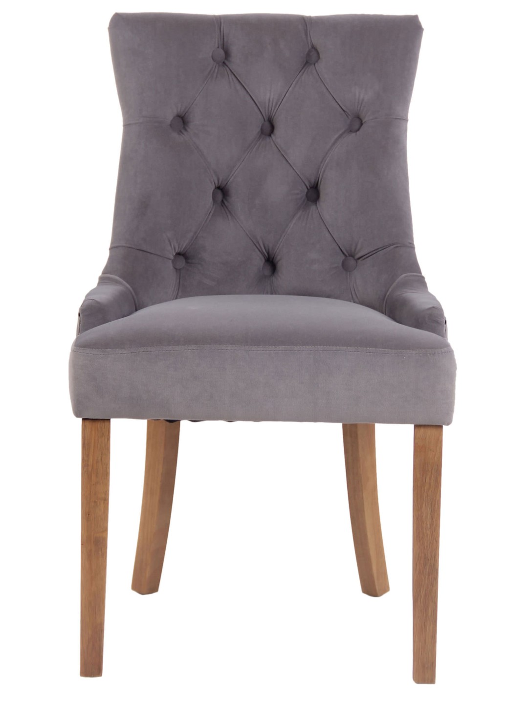 Juego de 4 sillas de comedor Aberdeen terciopelo antiguo-claro, gris