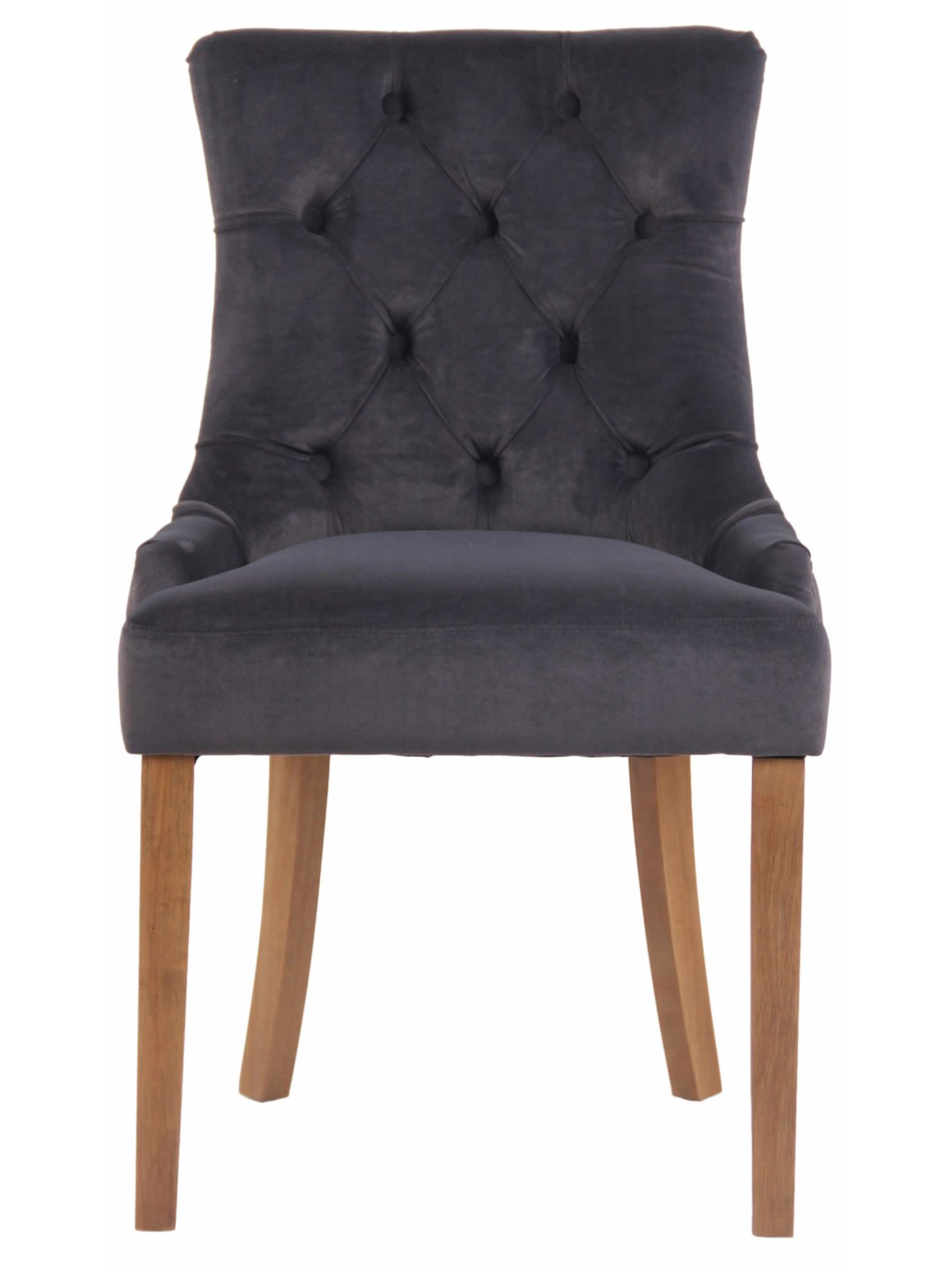 Juego de 4 sillas de comedor Aberdeen terciopelo antiguo-claro, gris oscuro