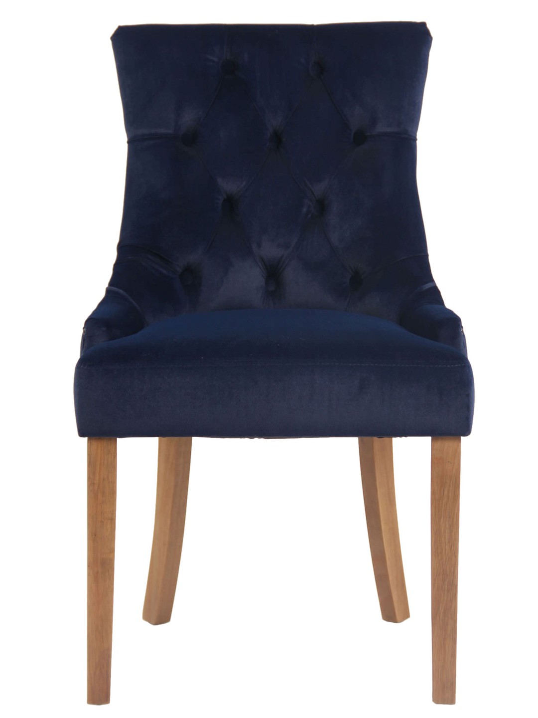 Juego de 4 sillas de comedor Aberdeen terciopelo antiguo-claro, azul