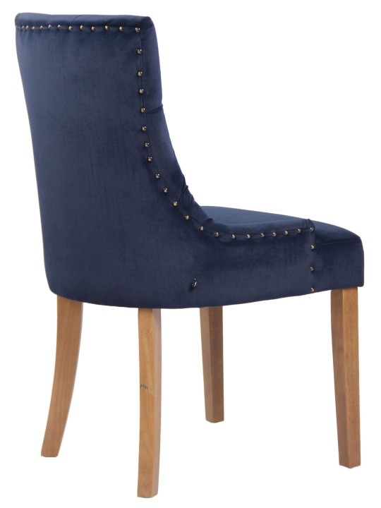 Juego de 4 sillas de comedor Aberdeen terciopelo antiguo-claro, azul