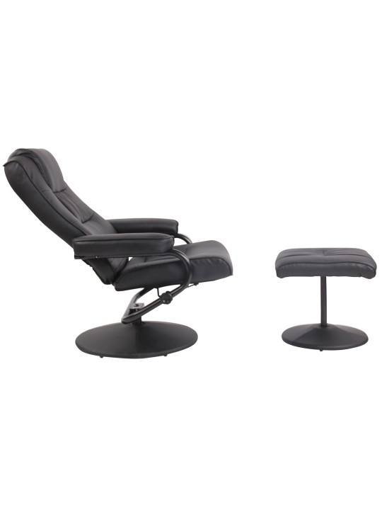 Sillón Ennis con reposapiés, negro