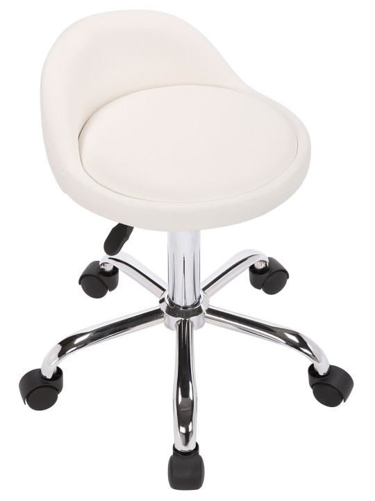 Taburete de trabajo Teramo piel sintética, blanco Taburete de trabajo Teramo piel sintética, blanco