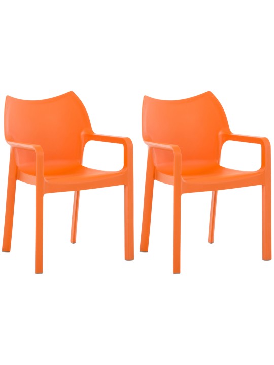 SET de 2 sillas apilables DIVA, naranja SET de 2 sillas apilables DIVA, naranja