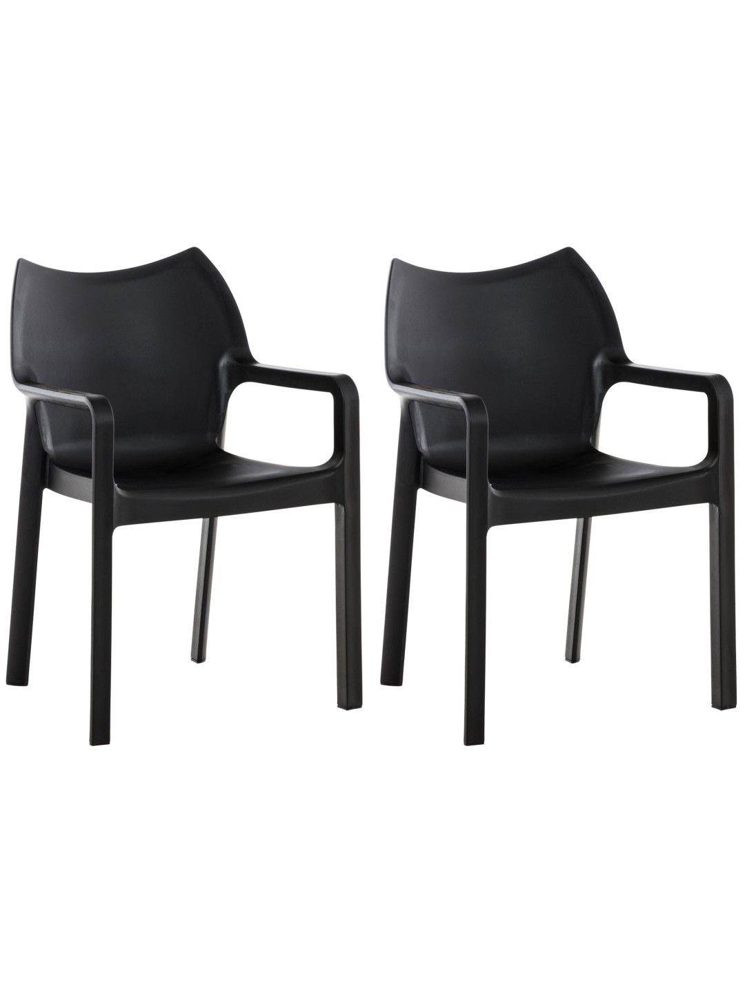 SET de 2 sillas apilables DIVA, negro