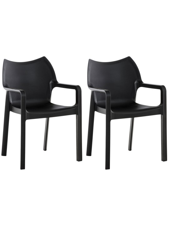 SET de 2 sillas apilables DIVA, negro SET de 2 sillas apilables DIVA, negro