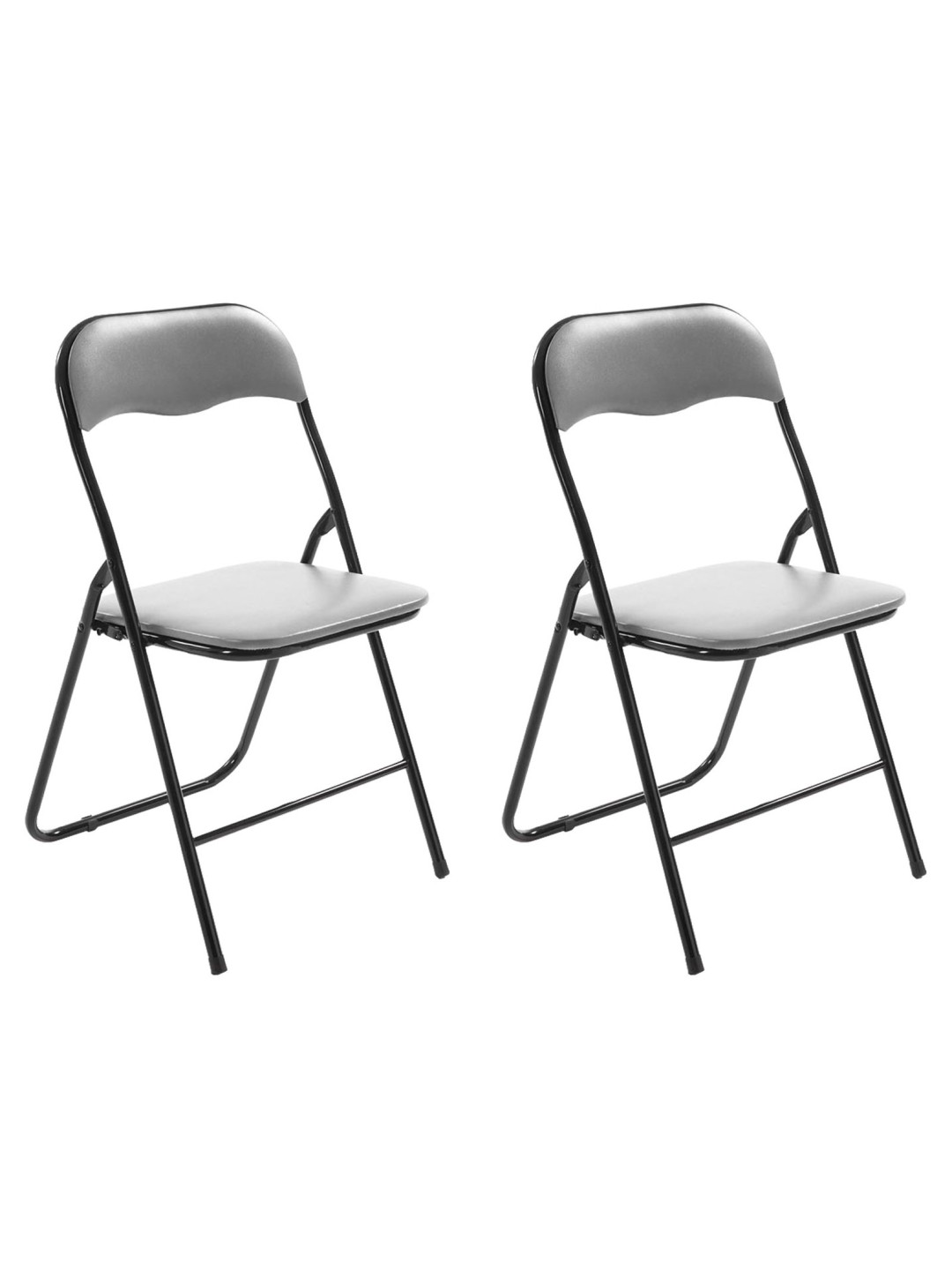 Conjunto de 2 sillas plegables Felix, gris/negro