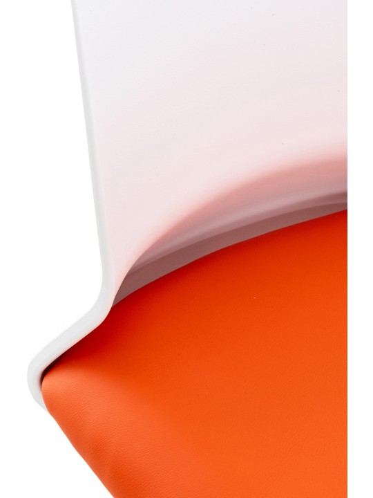 Silla de oficina Apolda piel sintética, naranja