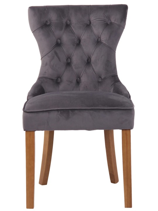 Silla Franca terciopelo antiguo-claro, gris oscuro