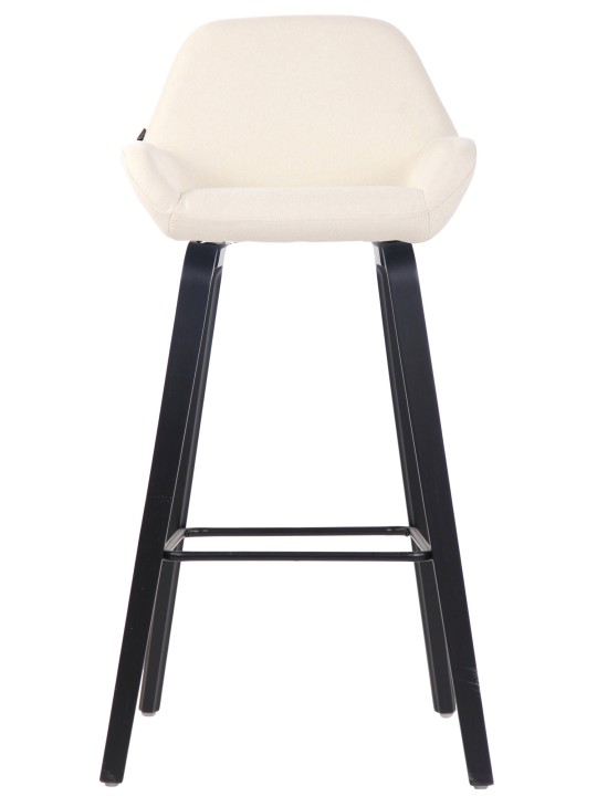 Taburete de bar Newnan tela estructura de 4 patas negro (roble), crema Taburete de bar Newnan tela estructura de 4 patas negro (roble), crema