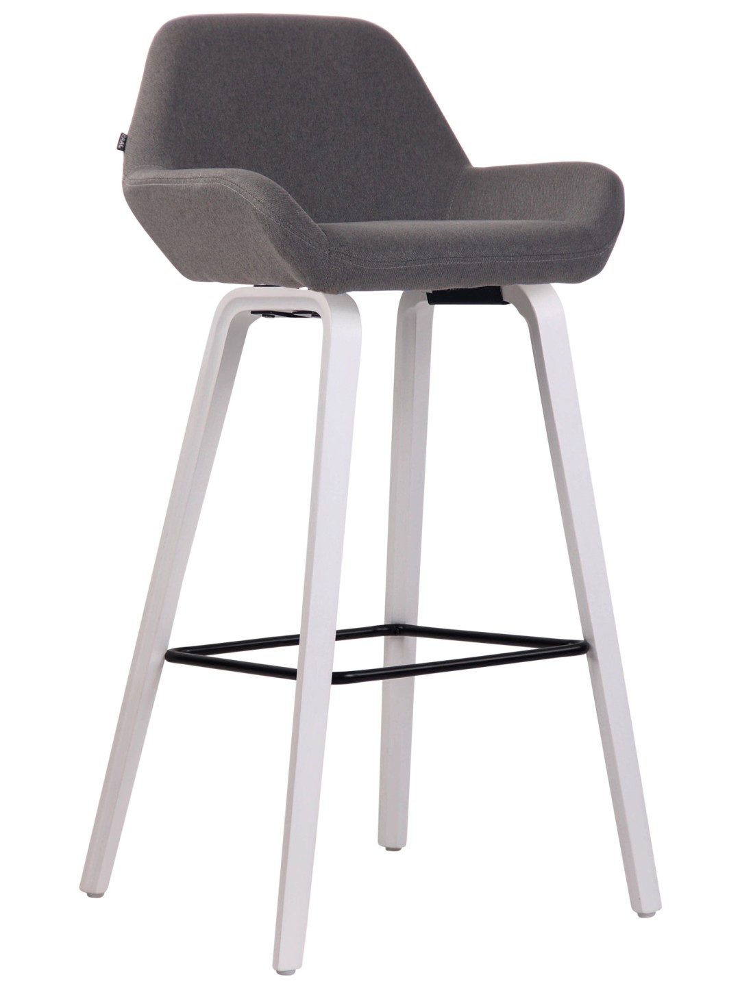 Taburete de bar Newnan tela estructura de 4 pies (roble), gris oscuro
