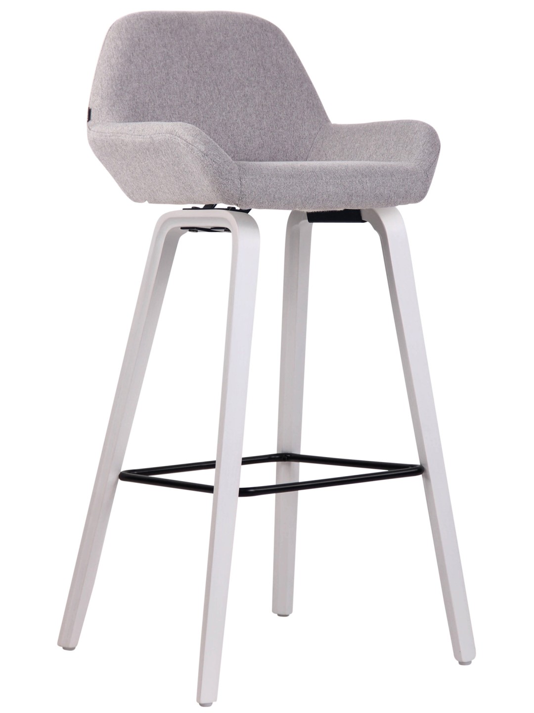 Taburete de bar Newnan tela estructura de 4 pies (roble), gris