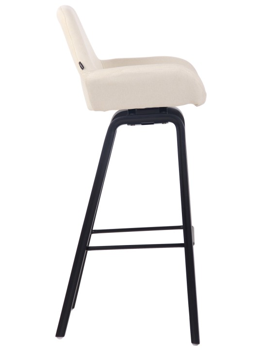Taburete de bar Newnan tela estructura de 4 patas negro (roble), crema Taburete de bar Newnan tela estructura de 4 patas negro (roble), crema