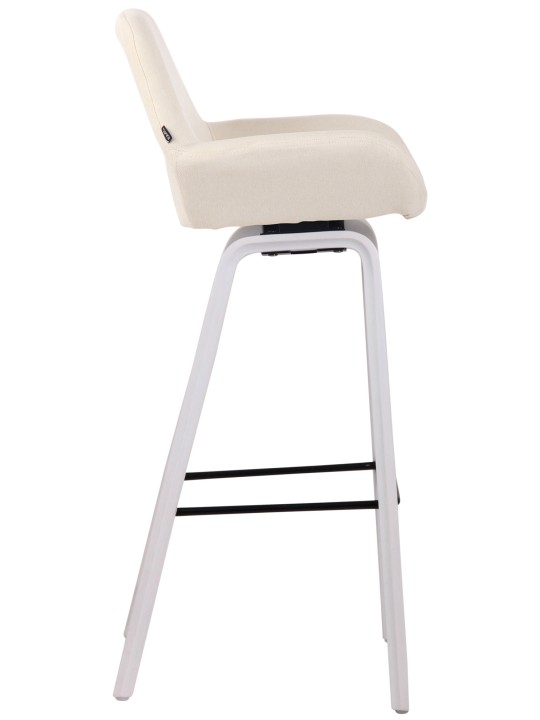 Taburete de bar Newnan tela estructura de 4 pies (roble), crema