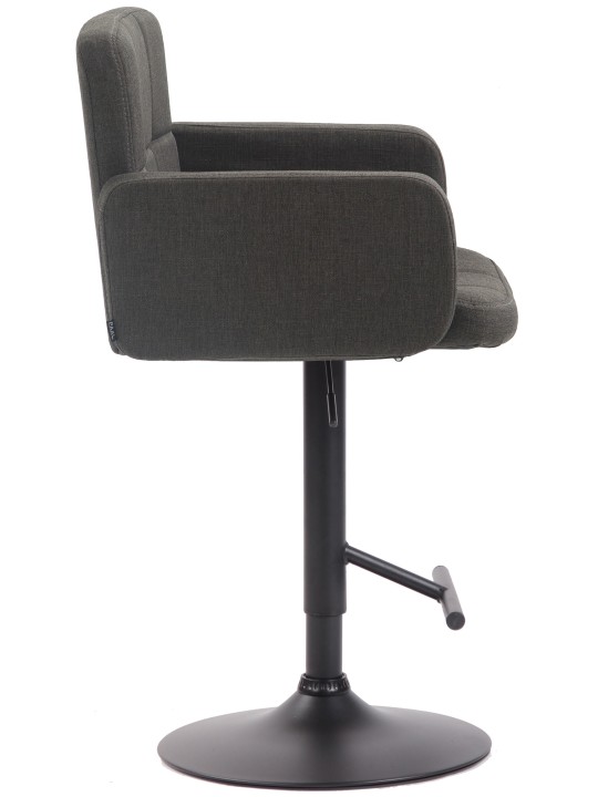 Taburete de bar Los Ángeles, tela, gris oscuro