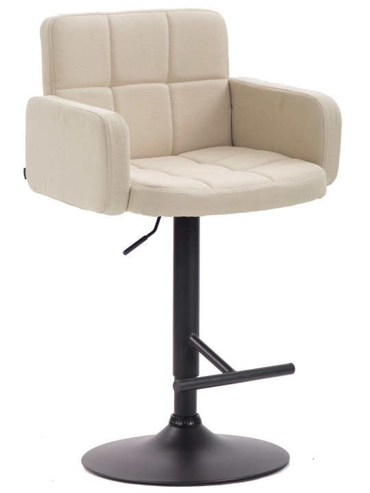 Taburete de bar Los Ángeles, tela, crema