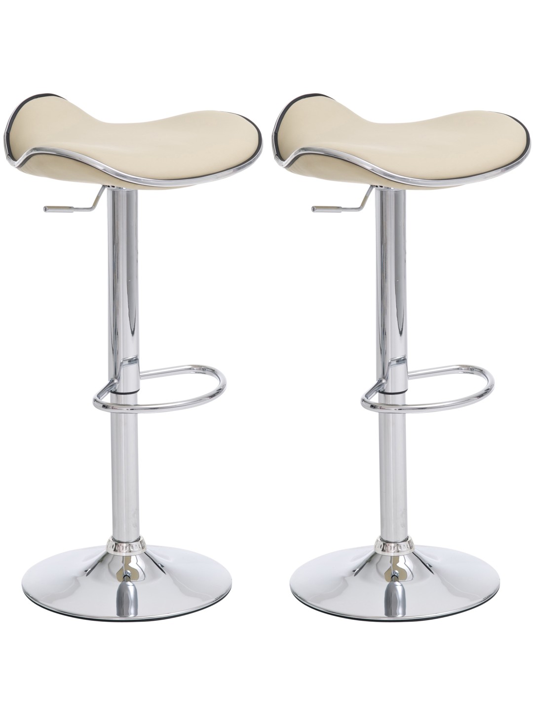 Juego de 2 taburetes de bar Shanghai C, crema
