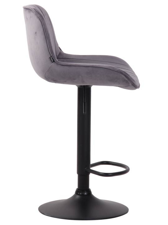 Taburete de bar Lentini terciopelo, gris oscuro