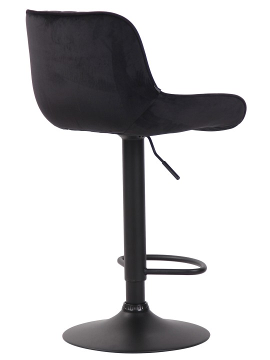 Taburete de bar Lentini terciopelo, negro