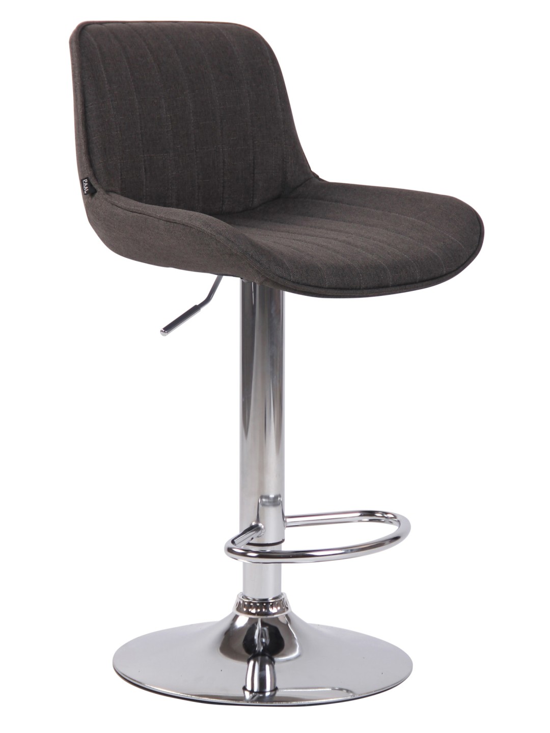 Taburete de bar Lentini tela cromo, gris oscuro