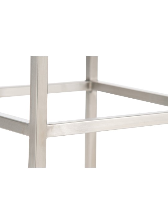 Juego de 2 taburetes de bar Montreal 85 piel sintética acero inoxidable, crema