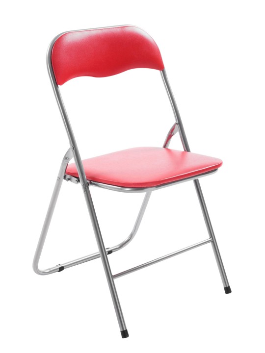 Silla plegable Félix, rojo/plata Silla plegable Félix, rojo/plata