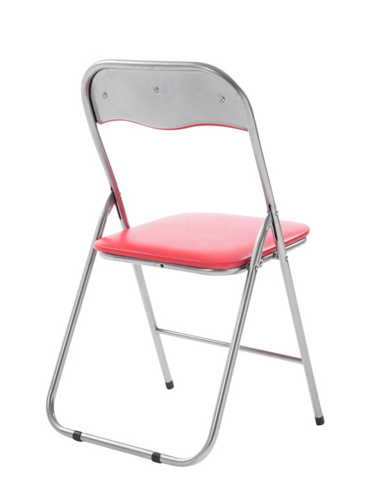Silla plegable Félix, rojo/plata Silla plegable Félix, rojo/plata