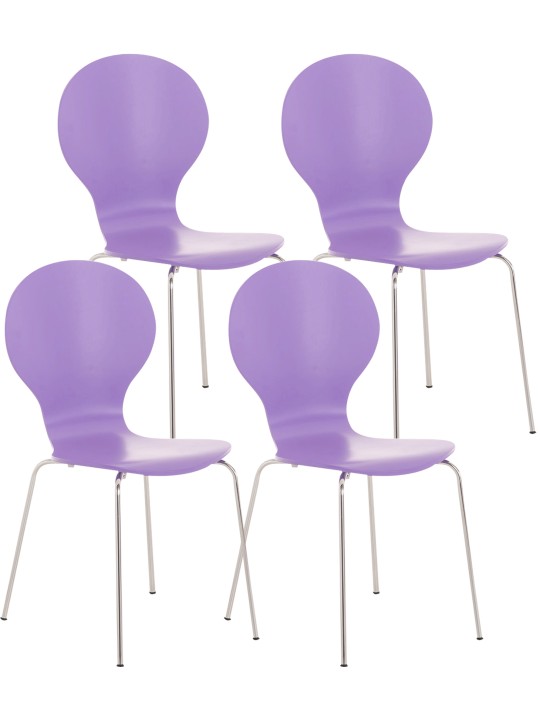 Juego de 4 sillas de visita Diego, lila