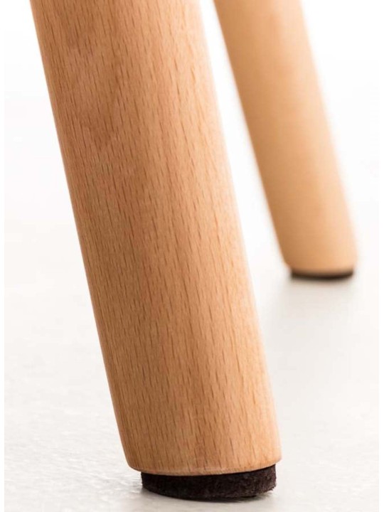 Juego de 4 sillas de comedor Elda piel sintética, crema