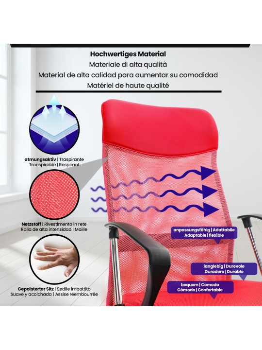 Silla de oficina Washington, rojo