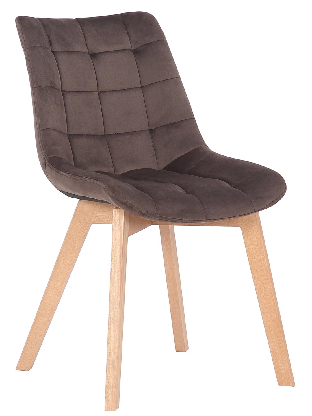 Silla de comedor Passaic terciopelo, marrón