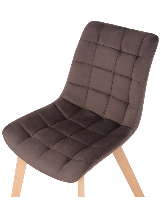 Silla de comedor Passaic terciopelo, marrón